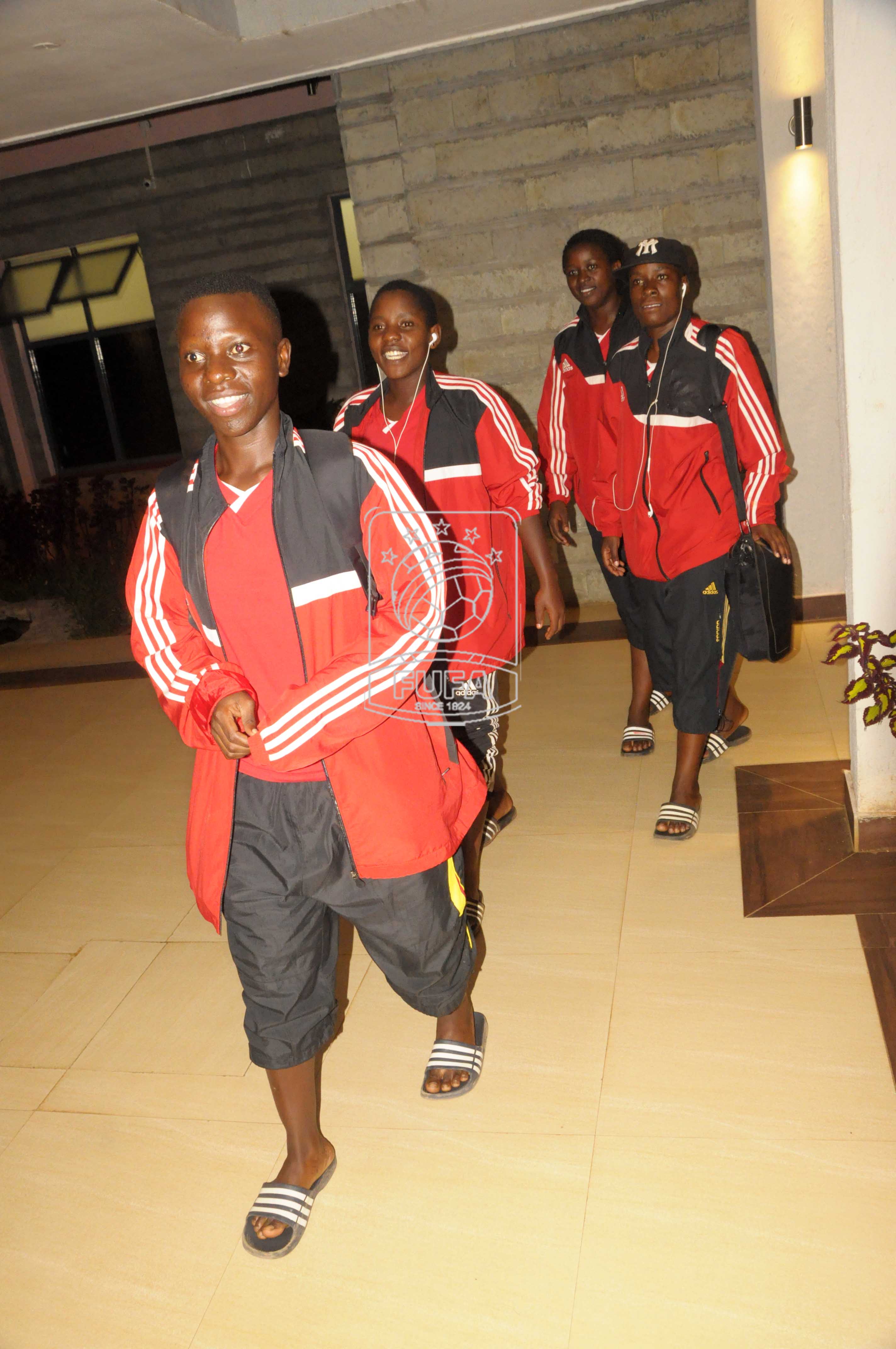 Crested Cranes forwards Sandra Nabweteme and Hasifa Nassuuna moving ahead of colleagues Shakira Hussein Nalwoga and Naome Nagadya.