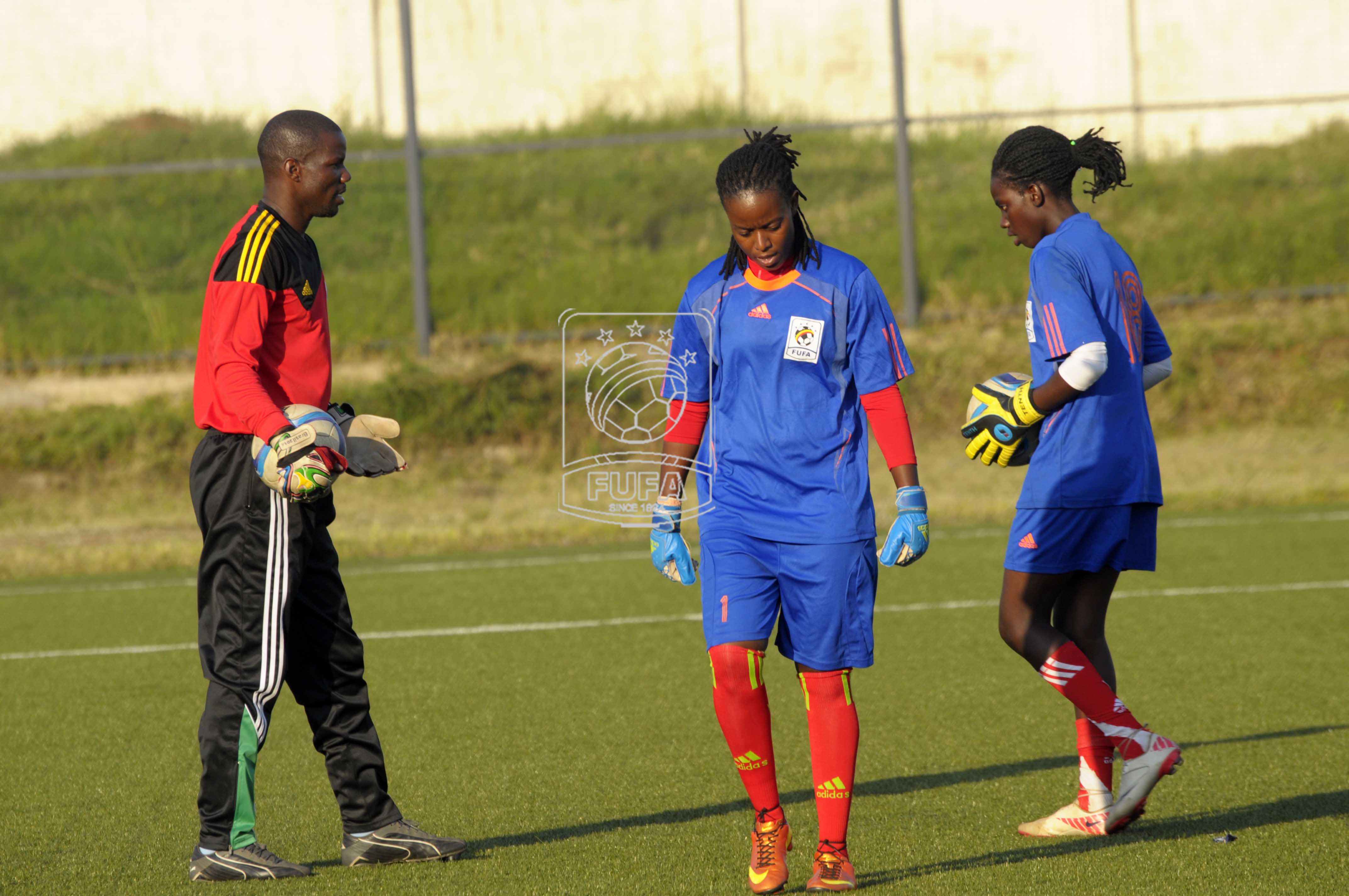 Crested Cranes goalkeepers in training