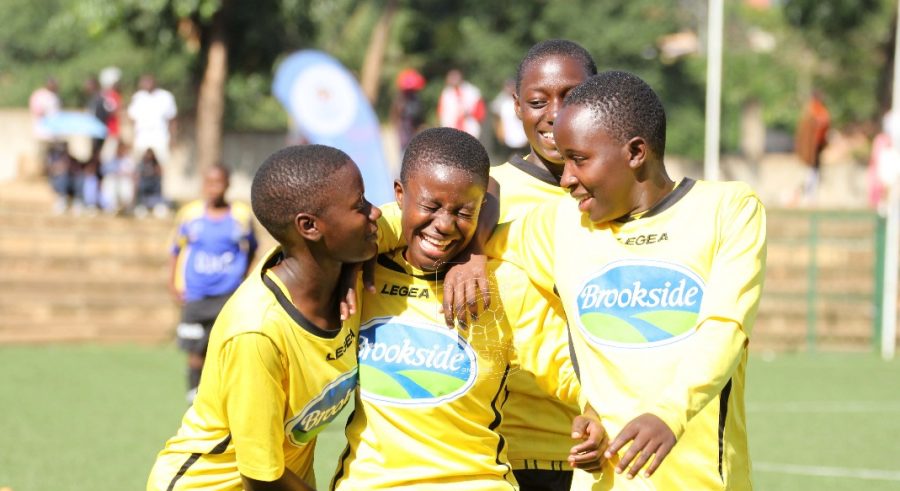 Kawempe Muslim Ladies FC Celebrate theri victory against Kampala Queens