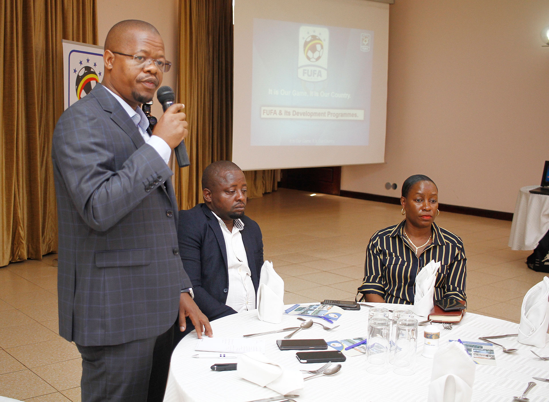 FUFA President Eng Moses Magogo while at the Elders' Forum 