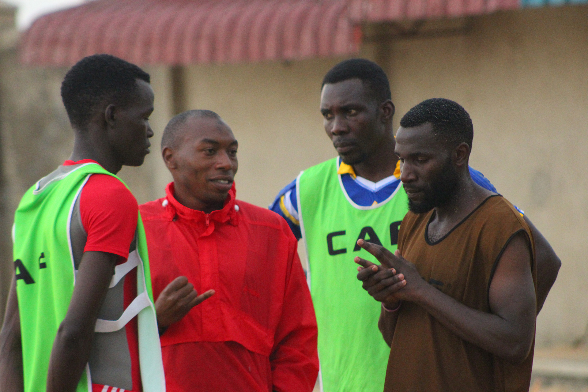 L-R; Lule Paul, Mugerwa Shafic (FIFA Beach soccer Referee), Kimuli Thomas and Katwe Allan