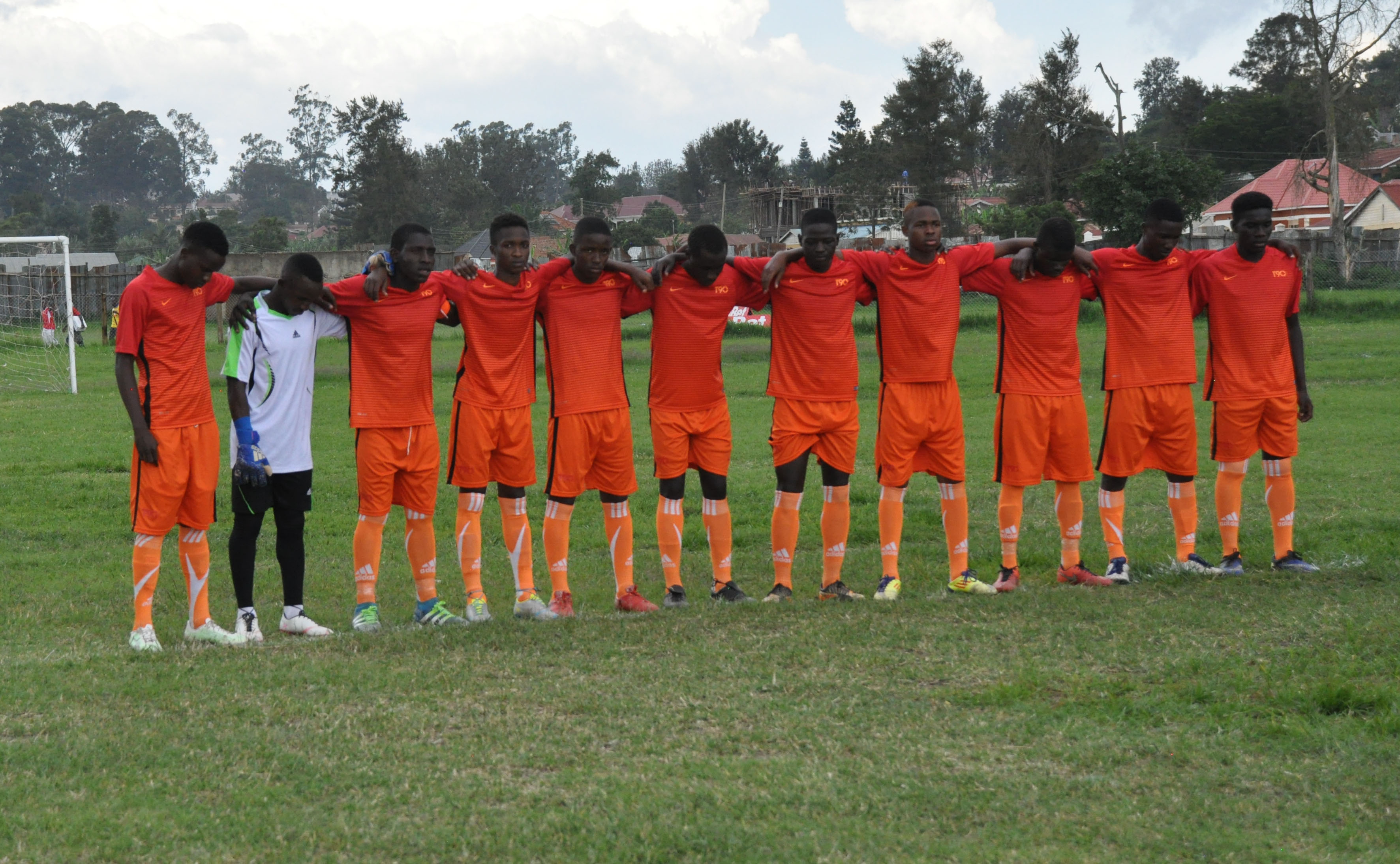 Mbarara City and Express FC junior teams observe a minute of silence