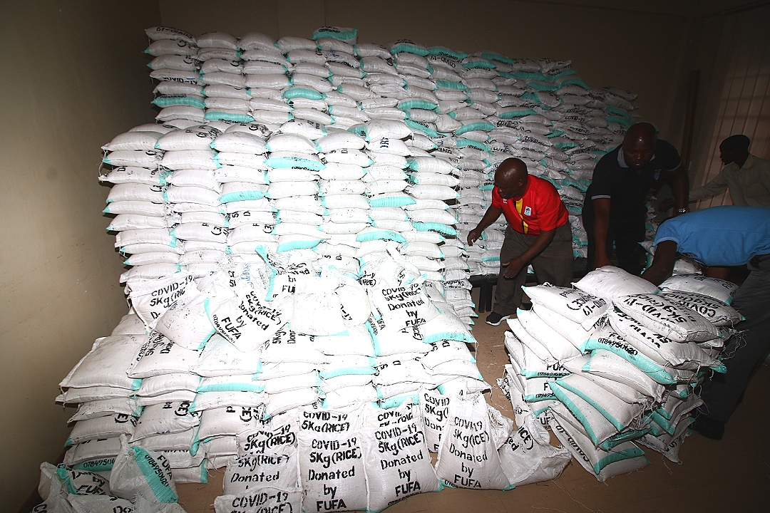 Covid-19 Update: FUFA donates 12.5 tonnes of Rice to National task force
